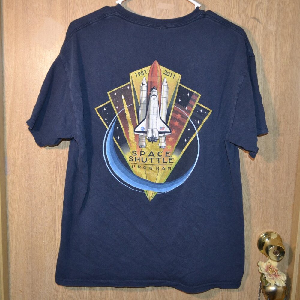 NASA Space Shuttle Program Double Graphic Tee 198… - image 1